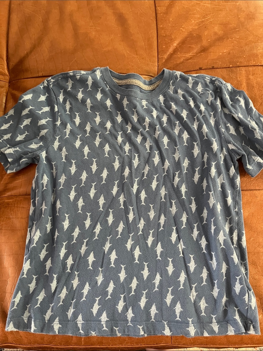 Old Navy Blue Shark-Print Crewneck Tee